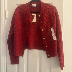 Universal Thread Red Cable Knit Cardigan